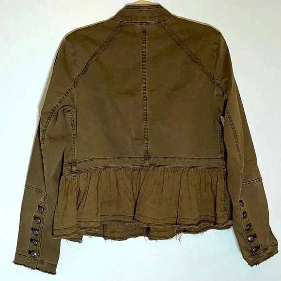 Free People Women's Military Moto Jacket Raw Hem Size Small - Picture 2 of 12
